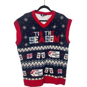 UGLY‎ XMAS SWEATER VEST Miller Lite Ugly Christmas Sweater Vest Mens Size Large